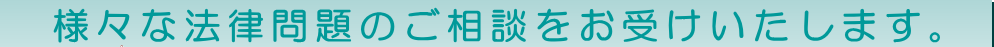 様々な法律問題のご相談をお受けいたします